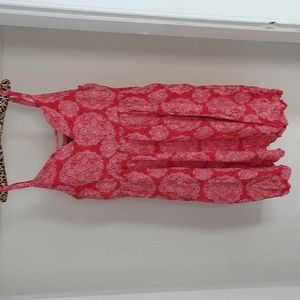 A Torrid size 1 coral and white sundress with mandala detail
